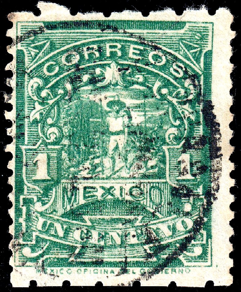 Mexico 1896-97 1c perf 6x12 Sc257b used