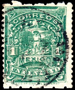 Mexico 1896-97 1c perf 6x12 Sc257b used