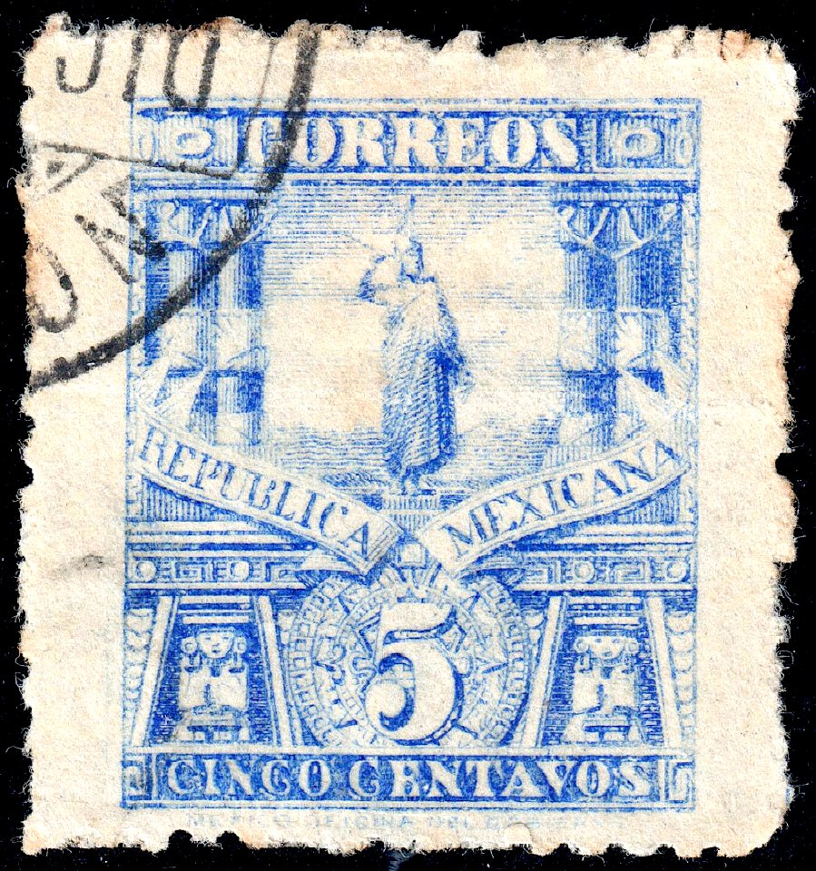 Mexico 1896-97 5c perf 12 Sc261 used