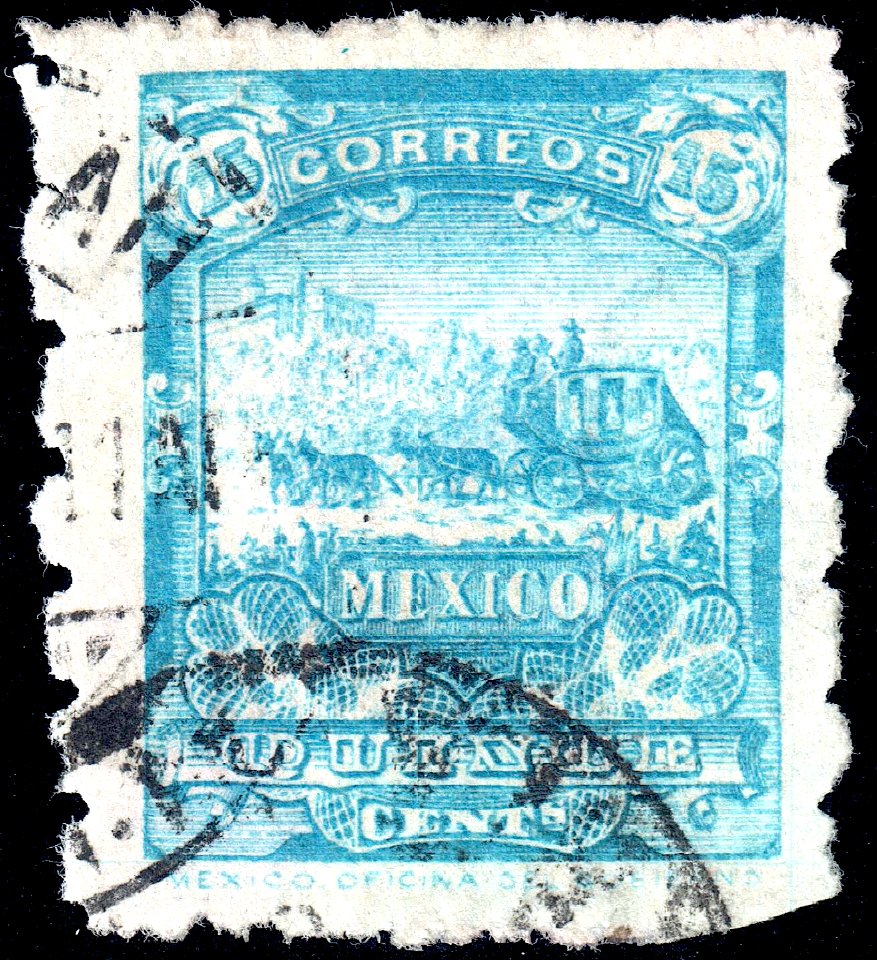 Mexico 1895 15c perf 12x6 Sc251a used
