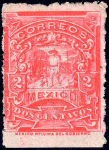 Mexico 1897-1898 2c perf 12 Sc270 unused