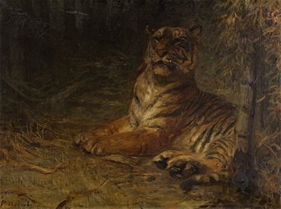 Paul Meyerheim - Liegender Tiger im Dschungel - BG-M-SG 5650^92 - Berlinische Galerie