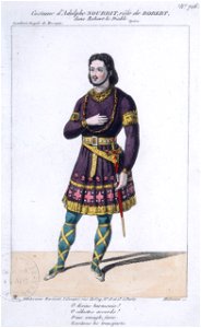Meyerbeer - Robert le Diable - costume d'Adolphe Nourrit (rôle de Robert, acte 5) - gravé par Maleuvre
