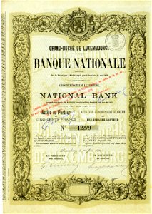 National Bank Luxembourg 1873