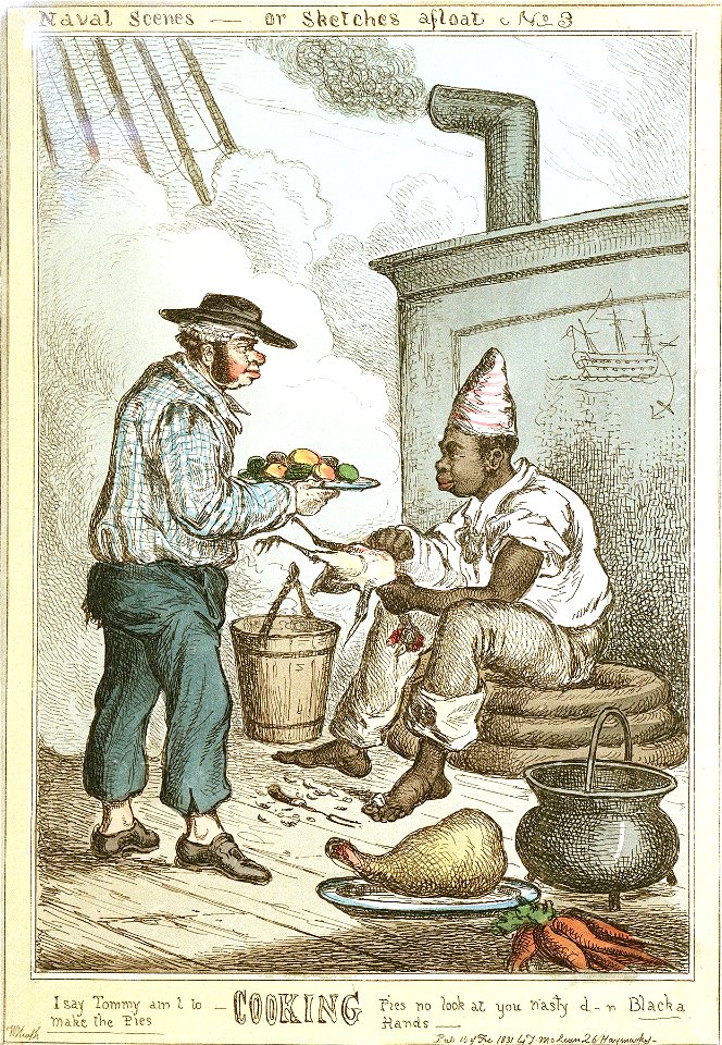 Naval Scenes - or sketches afloat - No 3. Cooking (caricature) RMG PW3731