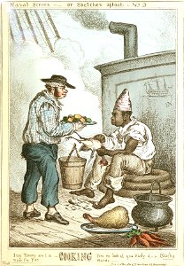 Naval Scenes - or sketches afloat - No 3. Cooking (caricature) RMG PW3731