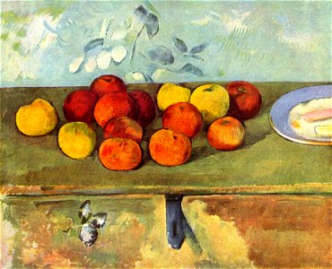 Nature morte aux pommes et pâtisseries, par Paul Cézanne