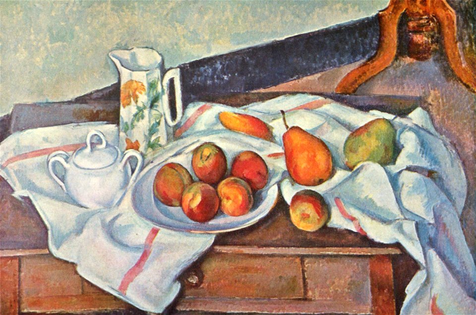 Nature morte avec pêches et poires, par Paul Cézanne, Musée Pouchkine ...