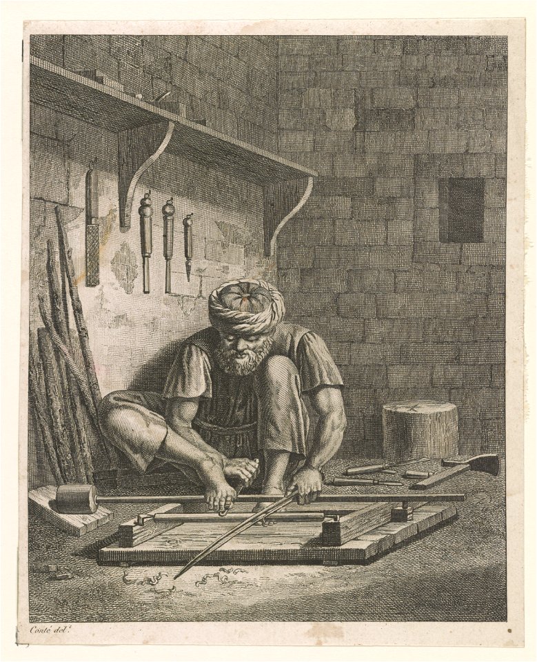 Near Eastern woodworker in his shop LCCN2003674749