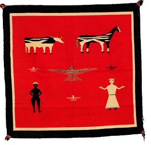 Navajo Germantown Pictorial Blanket 02. Free illustration for personal and commercial use.