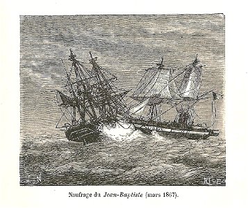 Naufrage du Jean-Baptiste en mars 1867-gravure