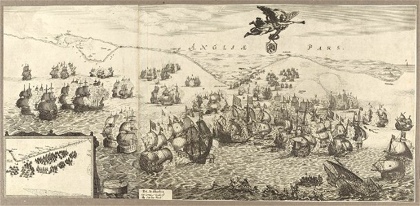Naval engagement in the Roadstead of the Downs, 1639 RCIN 722141.a