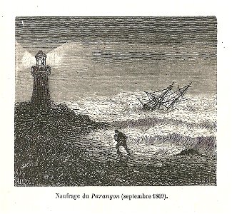Naufrage du Parangon en septembre 1869-gravure