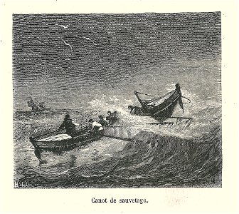 Naufrage-canot de sauvetage-gravure