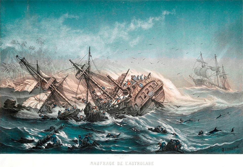 Naufrage du navire l'Astrolabe en 1788