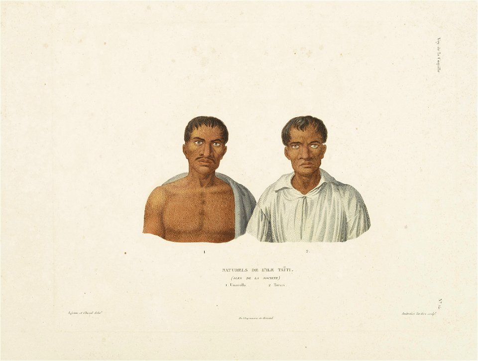 Naturels de L'Isle Taïti. (Isles de la Sociéte) 1. Unawolla 2. Taruri