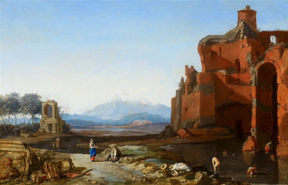 Navolger van Bartholomeus Breenbergh - Italian Landscape with the Aurelian Wall - 932 - Mauritshuis