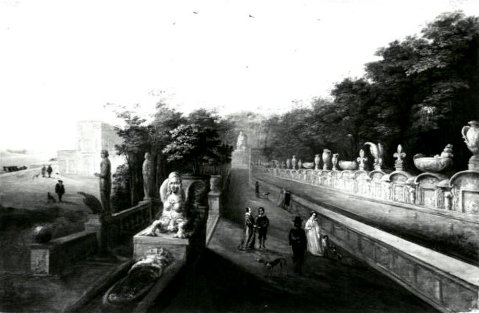 Navolger van Johann Wilhelm Baur - Fantasie gezicht op de tuinen van de Villa d'Este - 69.33 - Museum of Fine Arts, Budapest