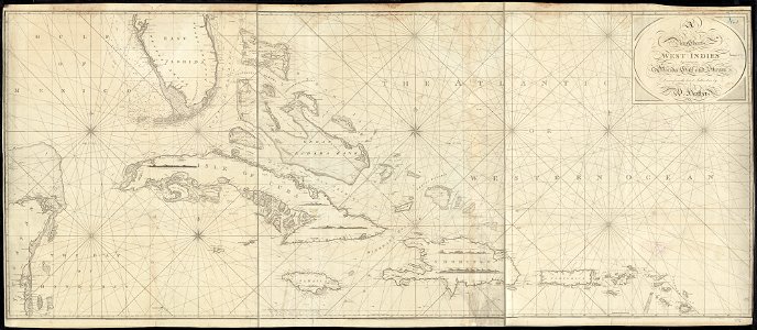 Nautical chart of the West Indies 1797