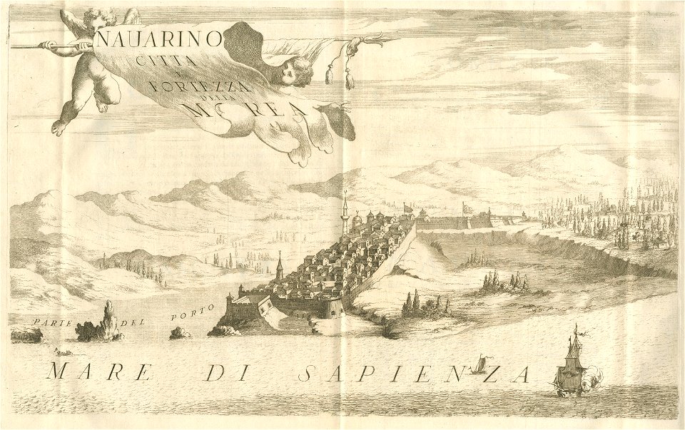 Nauarino città e fortezza della Morea - Coronelli Vincenzo - 1687