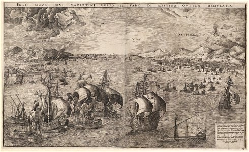 Naval Battle in the Strait of Messina by Frans Huys at Boijmans