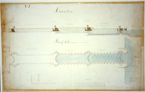 Navy yard (Dry Dock and Naval Arsenal), on the Anacostia River, Washington, D.C. Plan and section of locks LCCN2001698961