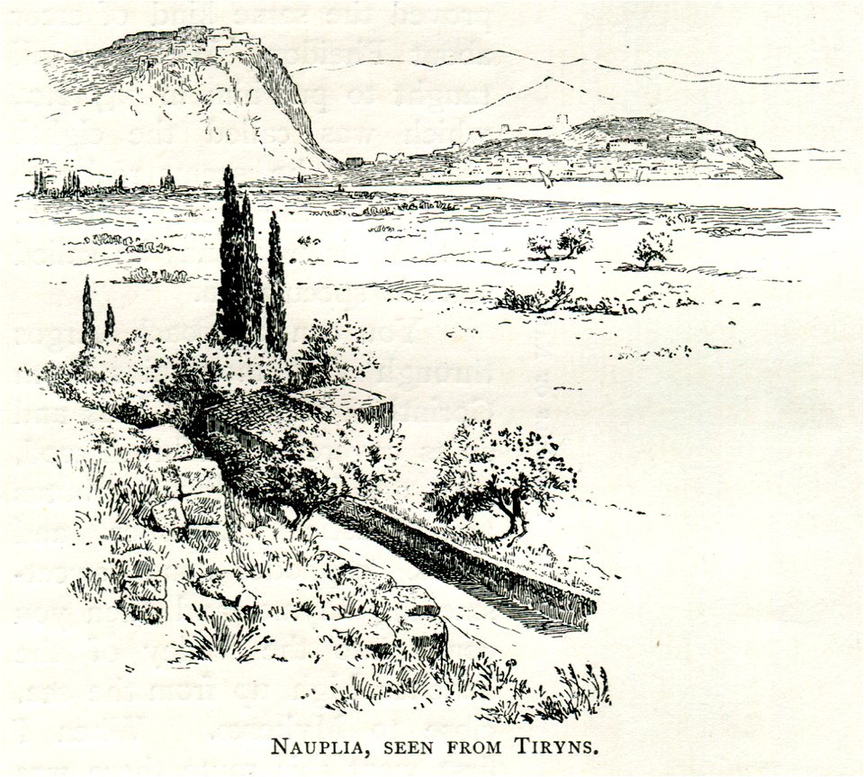 Nauplia, seen from Tyrins - Mahaffy John Pentland - 1890