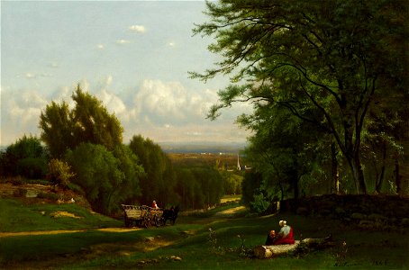 Near Leeds New York-George Inness-1869. Free illustration for personal and commercial use.