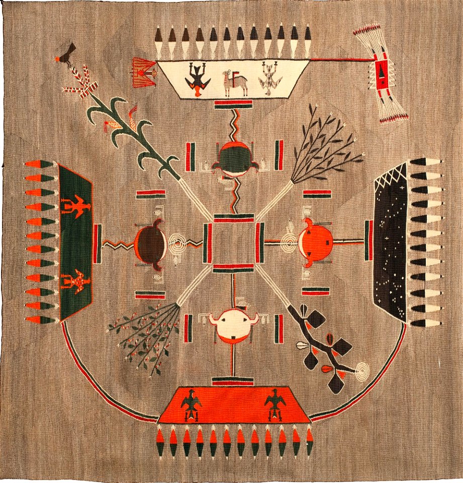 Navajo Sandpainting Blanket or Rug 01