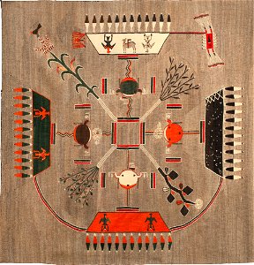 Navajo Sandpainting Blanket or Rug 01