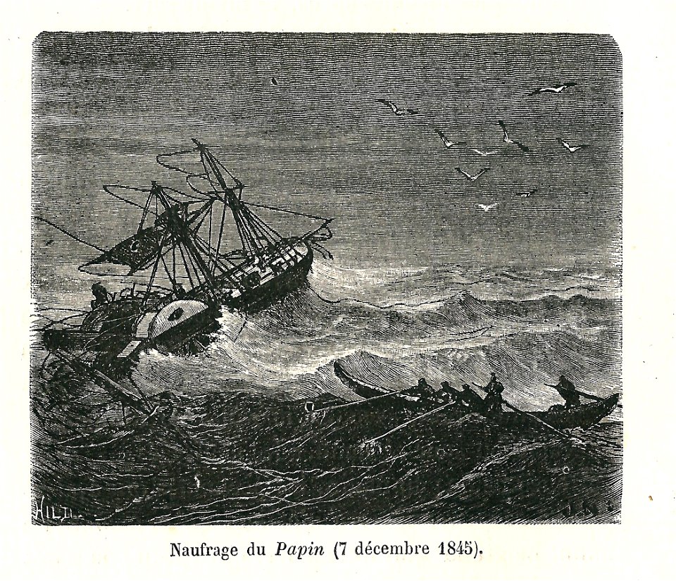 Naufrage du Papin le 7 décembre 1845-gravure