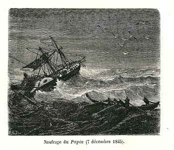 Naufrage du Papin le 7 décembre 1845-gravure