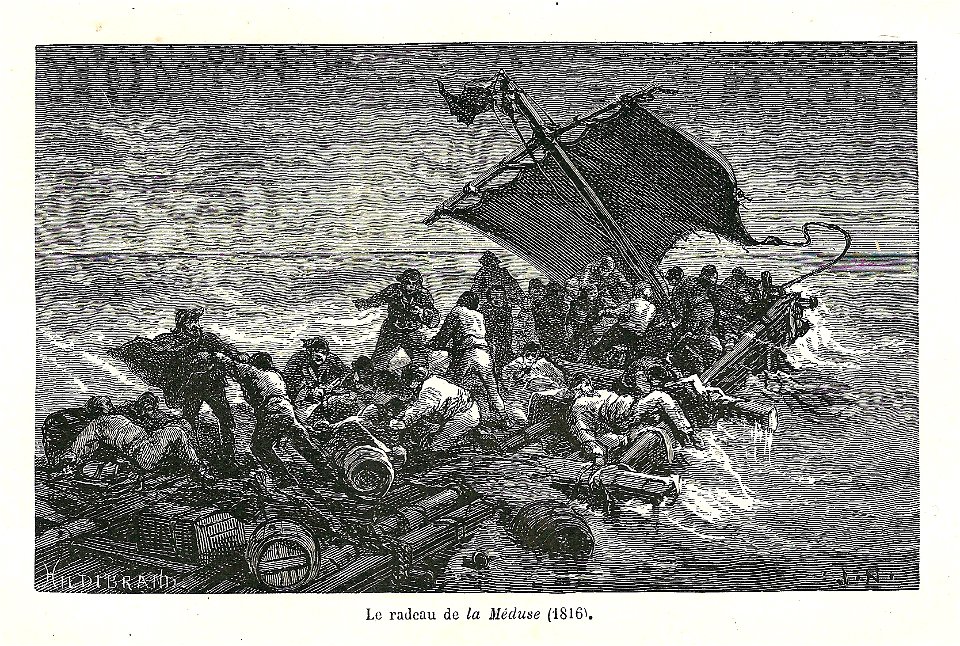 Naufrage de la Méduse-Le radeau-gravure