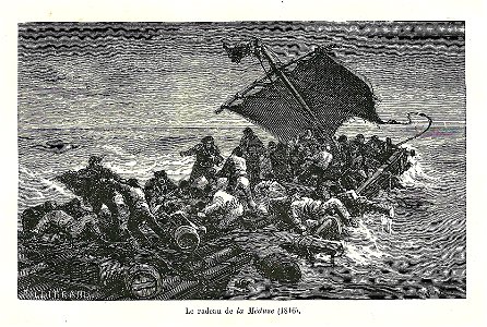 Naufrage de la Méduse-Le radeau-gravure