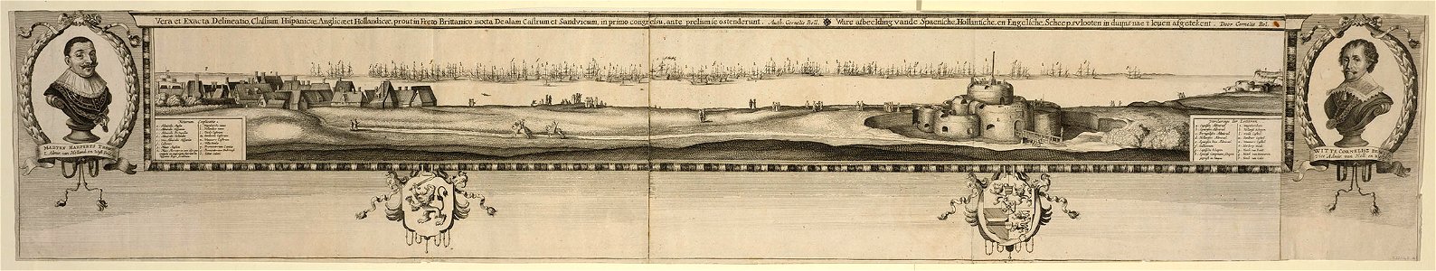 Naval engagement in the Roadstead of the Downs, 1639 RCIN 722142.a. Free illustration for personal and commercial use.