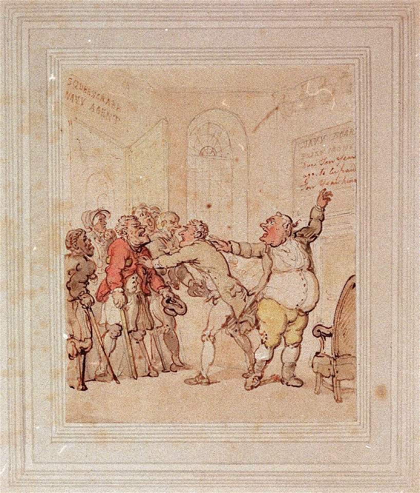 Navy agent refusing to pay prize money (caricature) RMG PW5928
