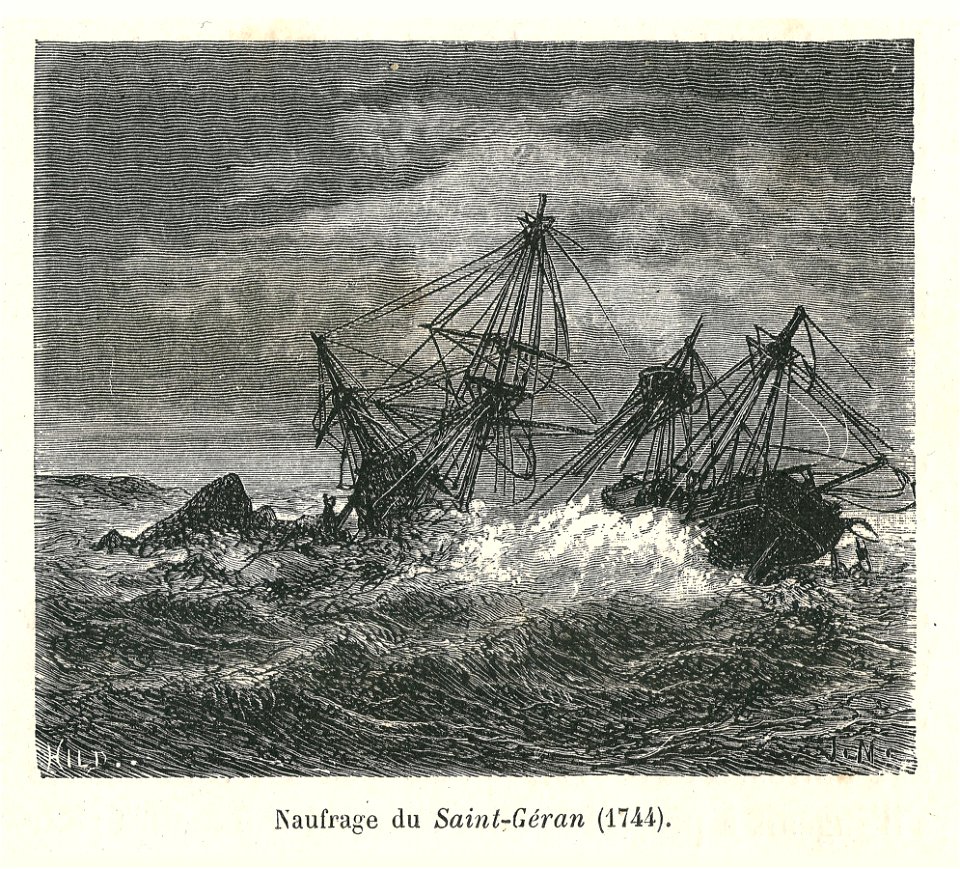 Naufrage du Saint-Géran-1764-gravure