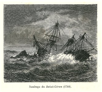 Naufrage du Saint-Géran-1764-gravure