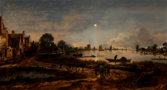 Aert van der Neer - Riviergezicht bij maanlicht - Google Art Project