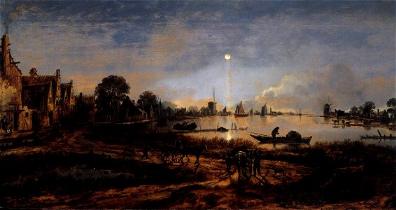 River View by Moonlight c1645 Aert van der Neer