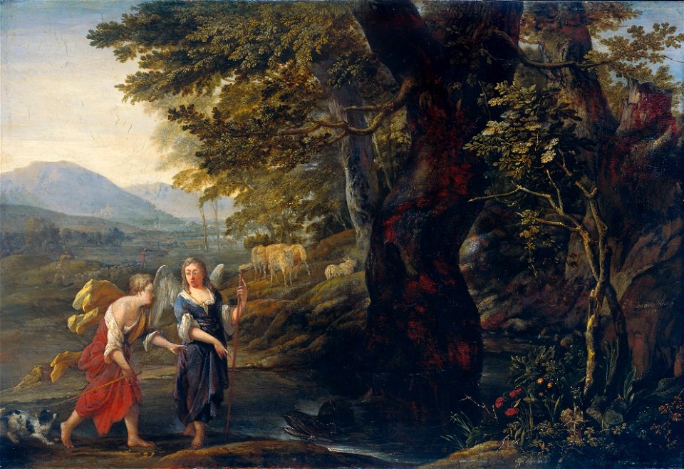 Eglon van der Neer - Tobias and the angel (1690)