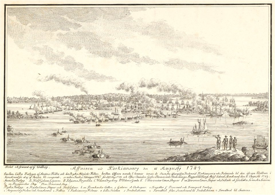Naval engagement near Korkiansary, 1789 RCIN 734109