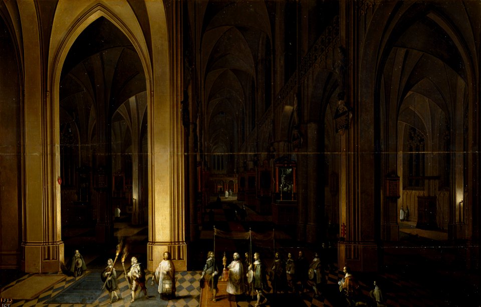 Neefs-viatico en el interior de una iglesia-prado