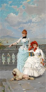 Neapolitan Beauties (Young women from Naples, Italy) - Vittorio Matteo Corcos. Free illustration for personal and commercial use.