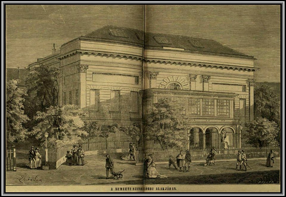 Nemzeti Színház előbbi alakjában. Vasárnapi Ujság, 1874