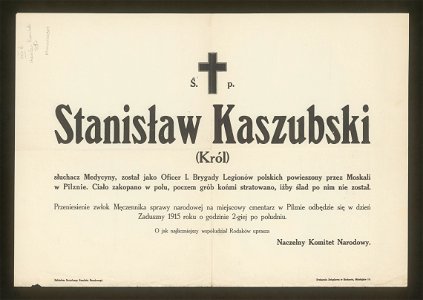 Nekrolog Stanisława Kaszubskiego