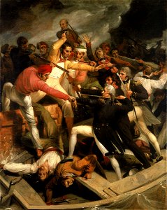 Nelson in conflict with a Spanish launch, 3 July 1797 RMG BHC2908