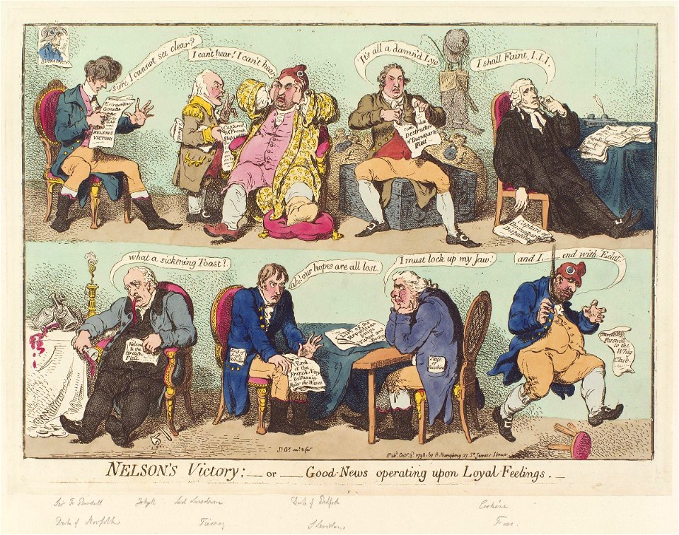 Nelson's Victory; - or - good-news operating upon loyal-feelings by James Gillray
