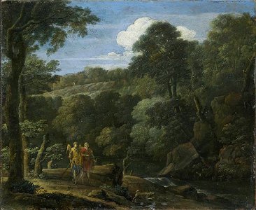 Eglon van der Neer - Landschaft mit Tobias und dem Engel - 2862 - Bavarian State Painting Collections. Free illustration for personal and commercial use.