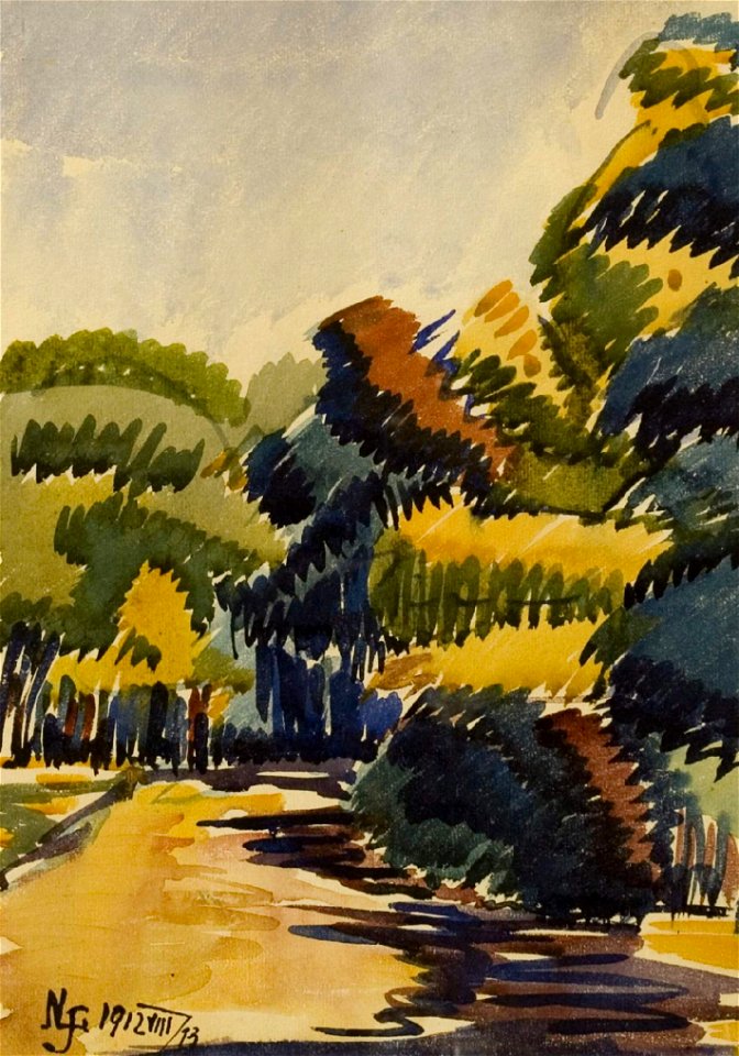 Nemes Lampérth Detail of a Park 1912